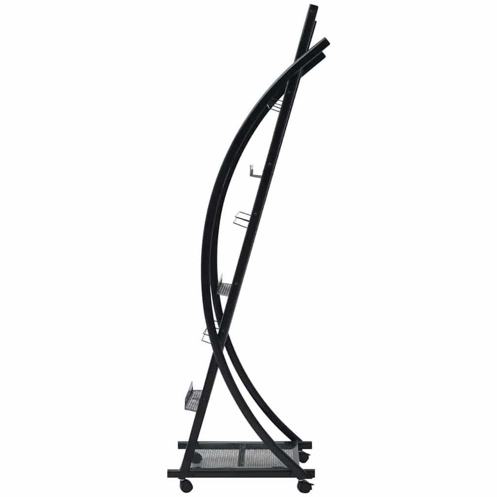 30098 vidaXL Magazine Rack 40x32x131 cm Black A4