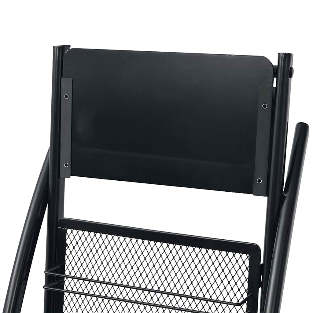 30098 vidaXL Magazine Rack 40x32x131 cm Black A4