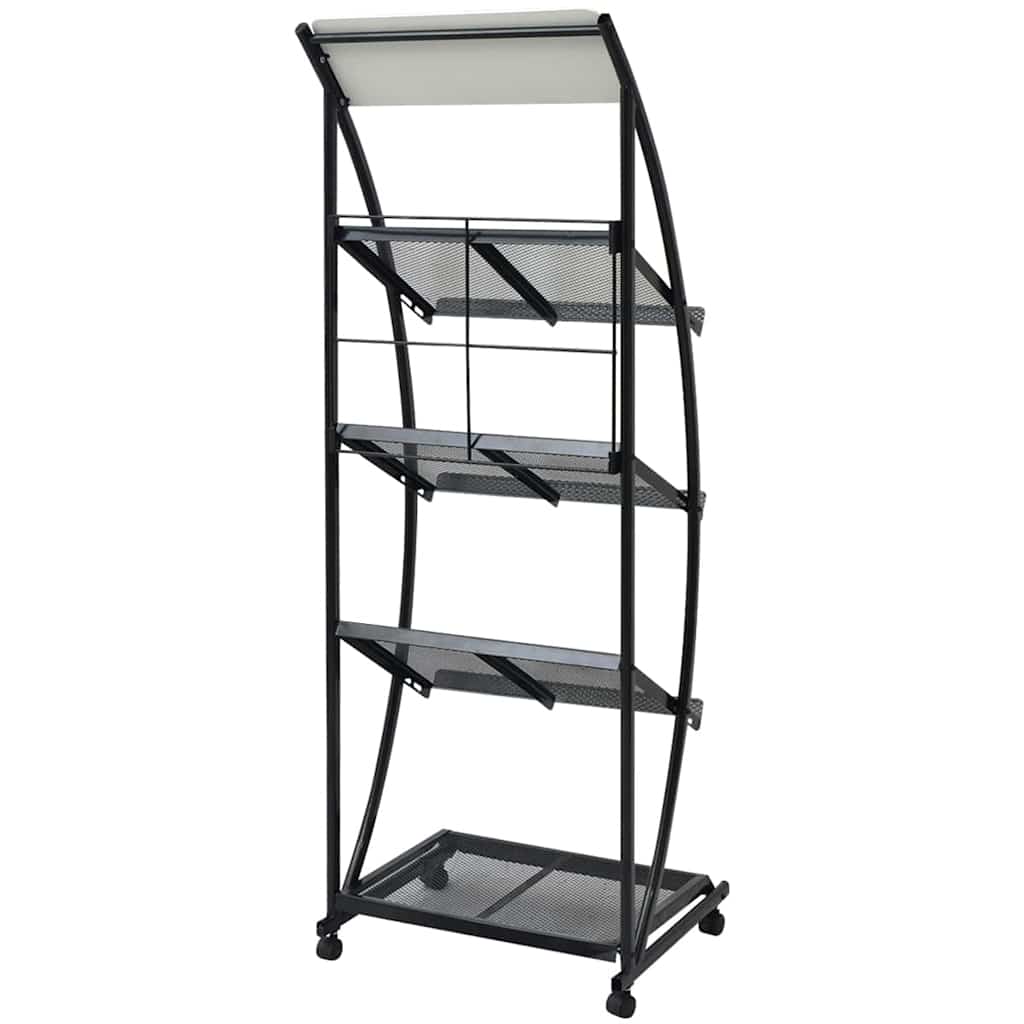30099 vidaXL Magazine Rack 47x40x134 cm Black and White A4