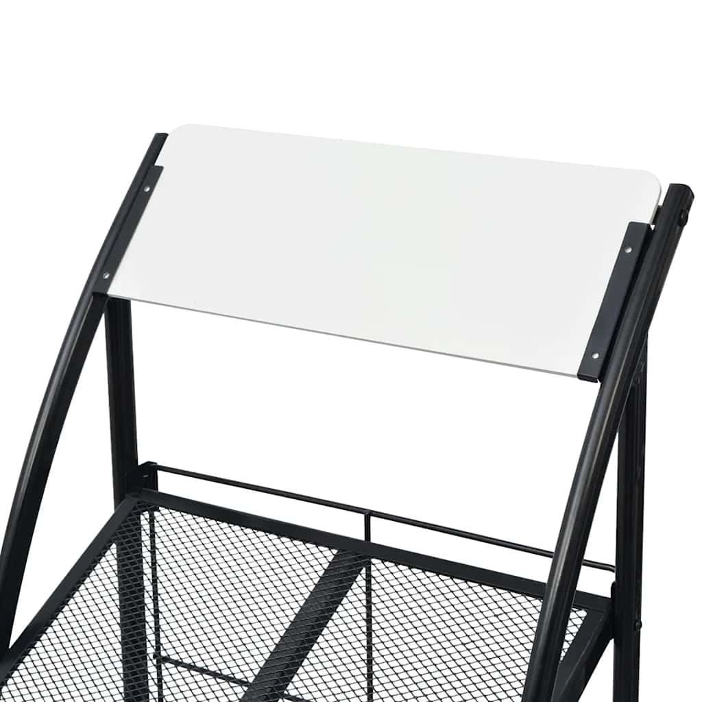 30099 vidaXL Magazine Rack 47x40x134 cm Black and White A4