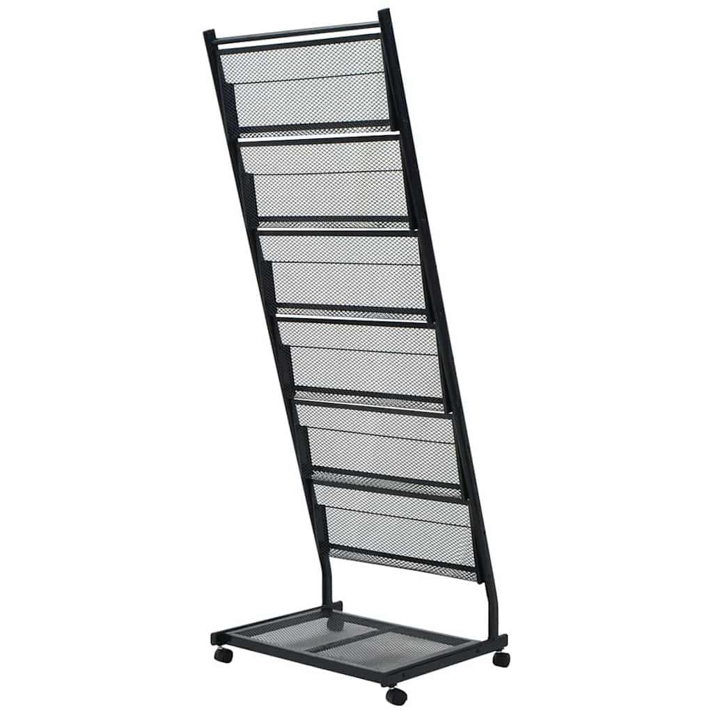 30100 vidaXL Magazine Rack 47,5x43x133 cm Black A4