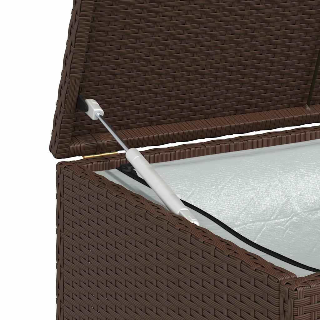 Garden Storage Box Brown 120x50x60 cm Poly Rattan