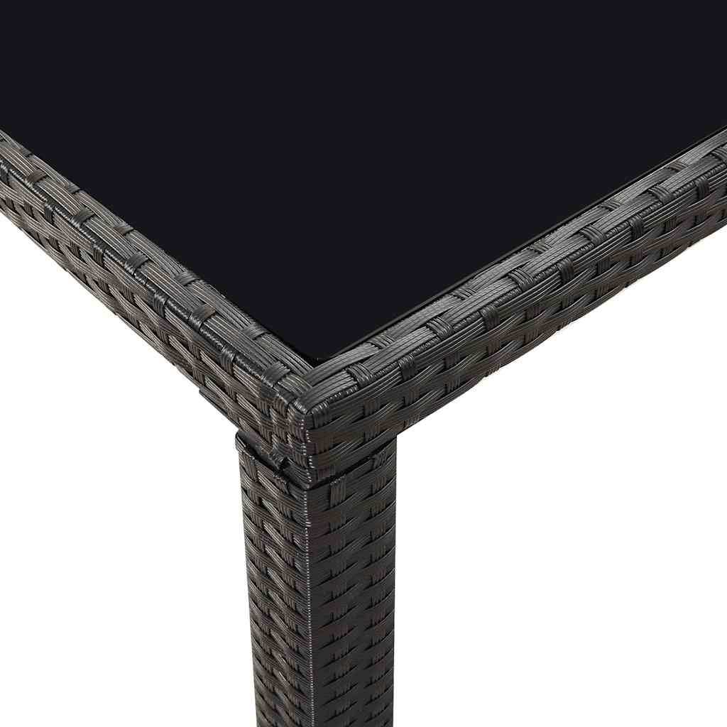 5 Piece Outdoor Dining Set with Cushions Poly Rattan Black
