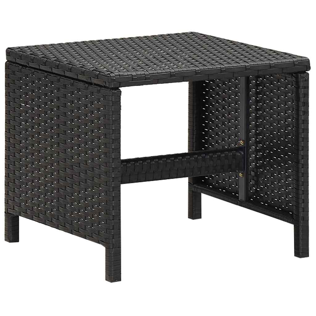 5 Piece Outdoor Dining Set with Cushions Poly Rattan Black