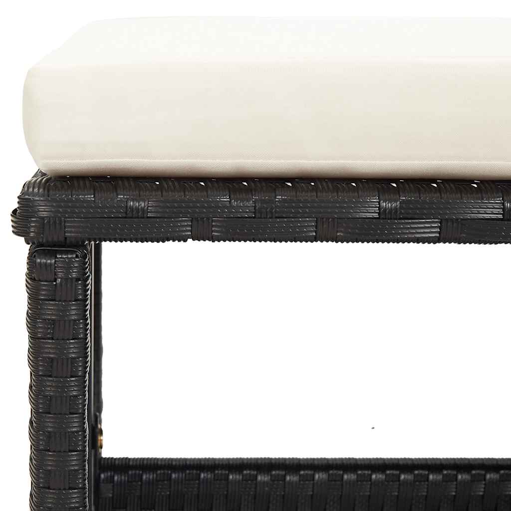 5 Piece Outdoor Dining Set with Cushions Poly Rattan Black