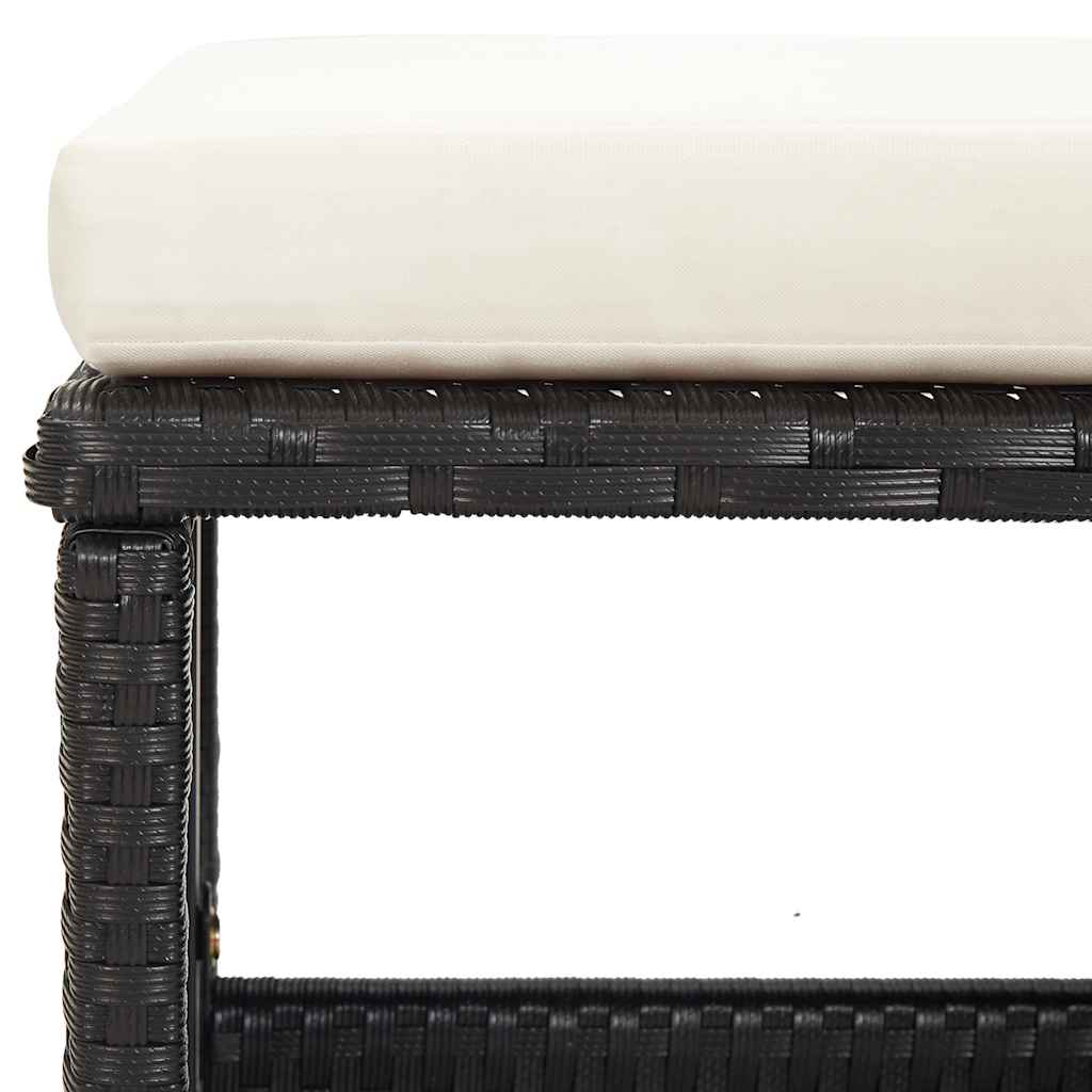 9 Piece Outdoor Dining Set with Cushions Poly Rattan Black