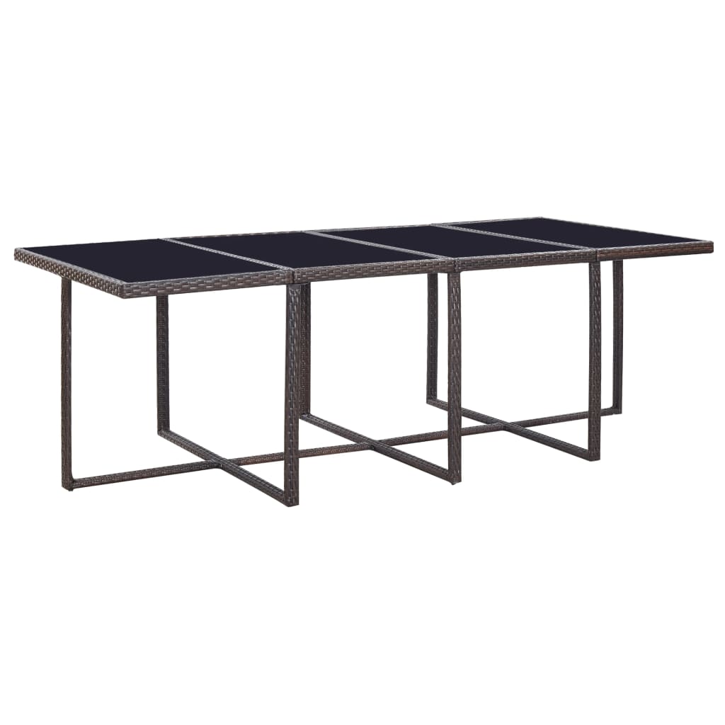 vidaXL 13 Piece Outdoor Dining Set with Cushions Poly Rattan Brown