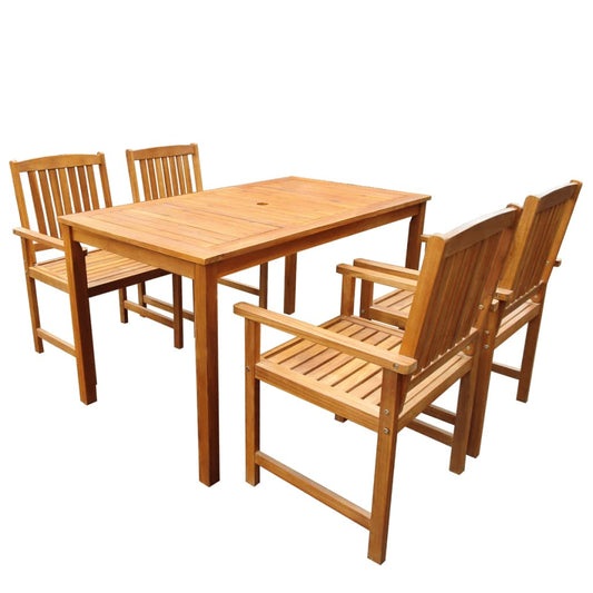 vidaXL 5 Piece Outdoor Dining Set Solid Acacia Wood