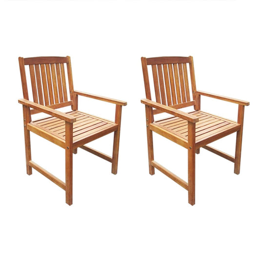 Outdoor Chair | Set of 2 | Brown | Solid Acacia wood | Standard | Durable