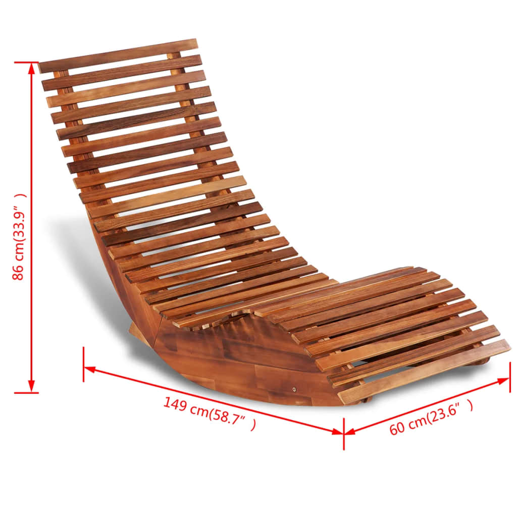 42652 vidaXL Rocking Sun Lounger Acacia Wood