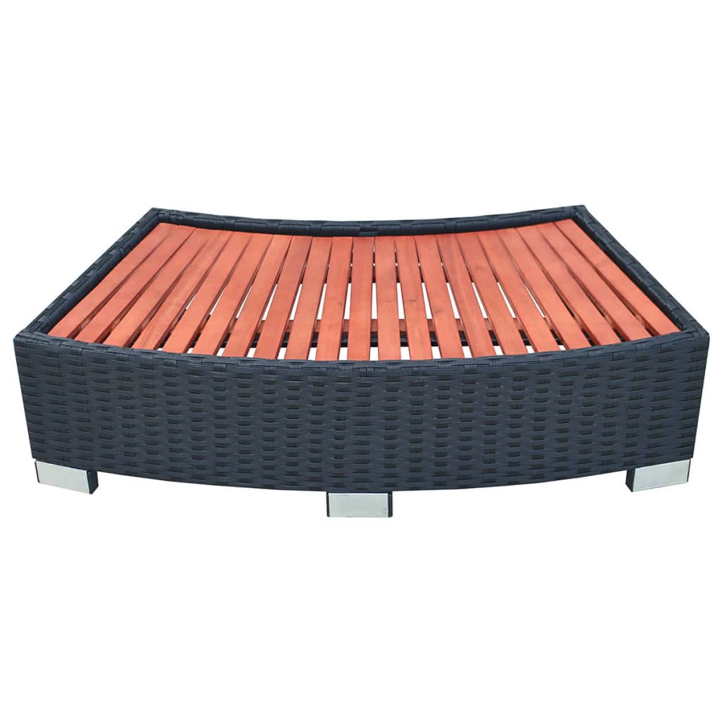 vidaXL Spa Step Poly Rattan 92x45x25 cm Black