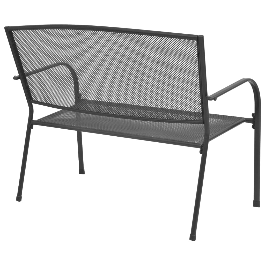 vidaXL Garden Bench 108 cm Steel and Mesh Anthracite