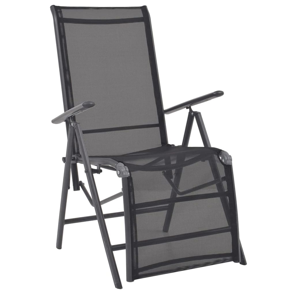 Sunlounger | Black | Aluminium | Medium | Adjustable Armrests