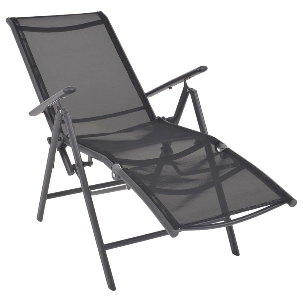 Sunlounger | Black | Aluminium | Medium | Adjustable Armrests