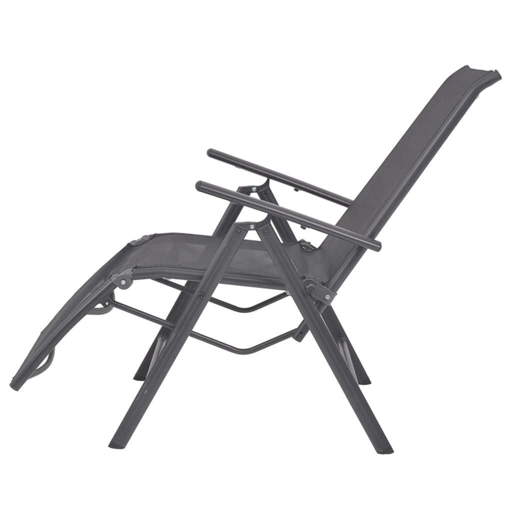 Sunlounger | Black | Aluminium | Medium | Adjustable Armrests