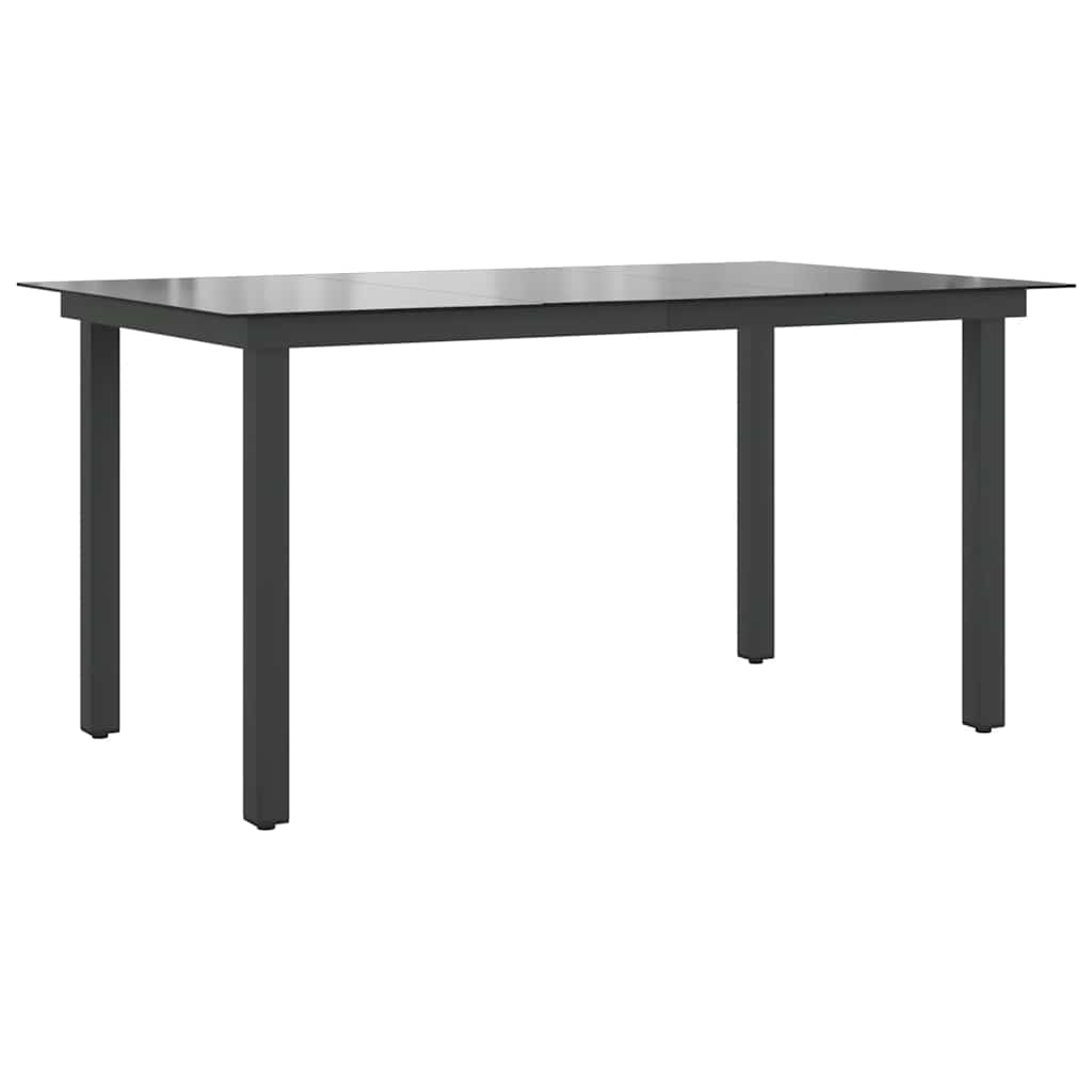 42788 vidaXL Garden Table Black 150x90x74 cm Aluminium and Glass