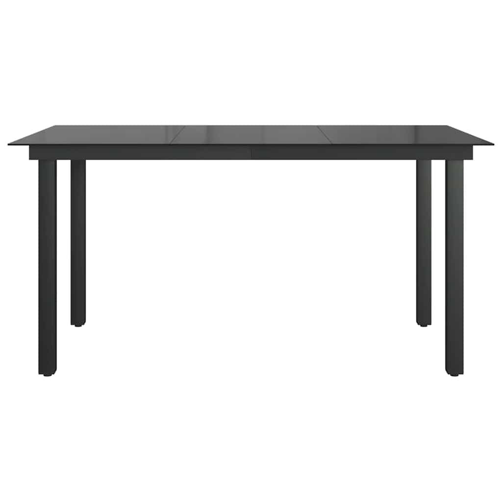 42788 vidaXL Garden Table Black 150x90x74 cm Aluminium and Glass