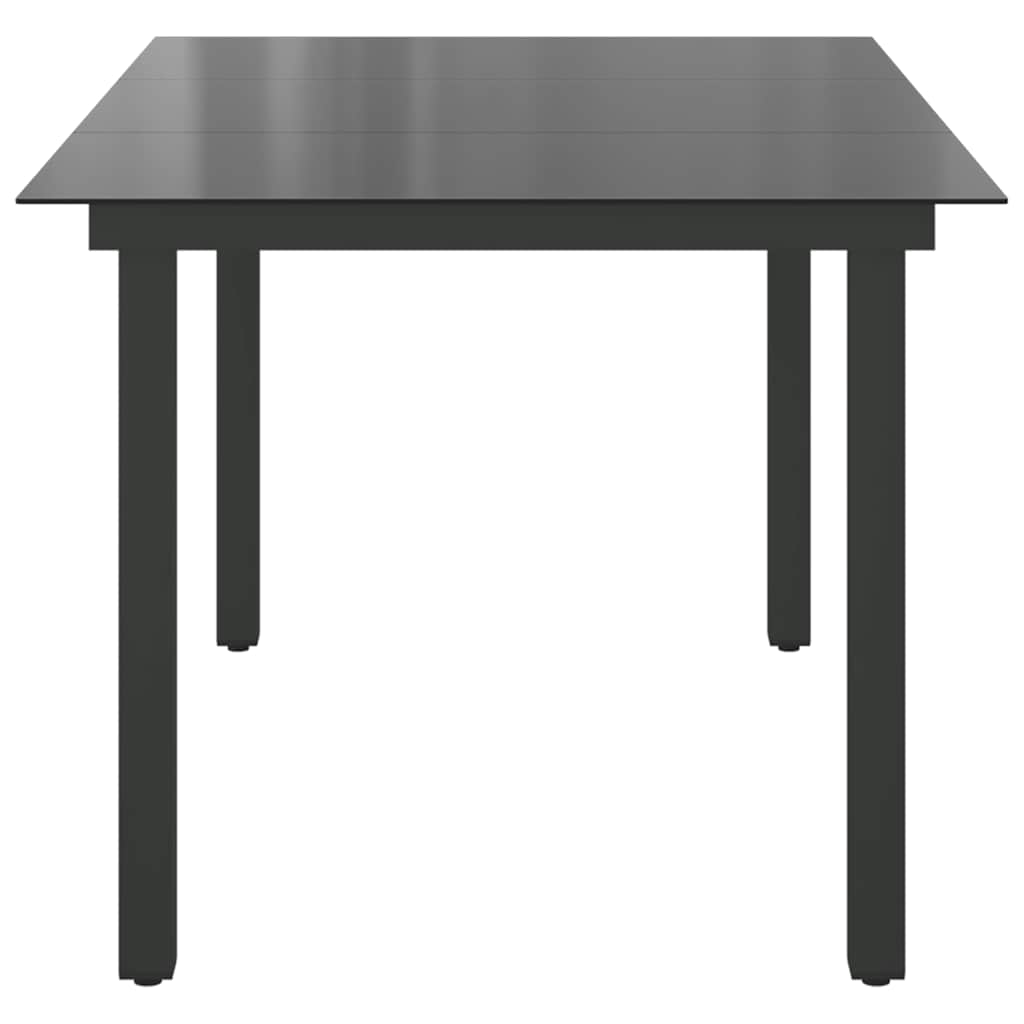 42788 vidaXL Garden Table Black 150x90x74 cm Aluminium and Glass