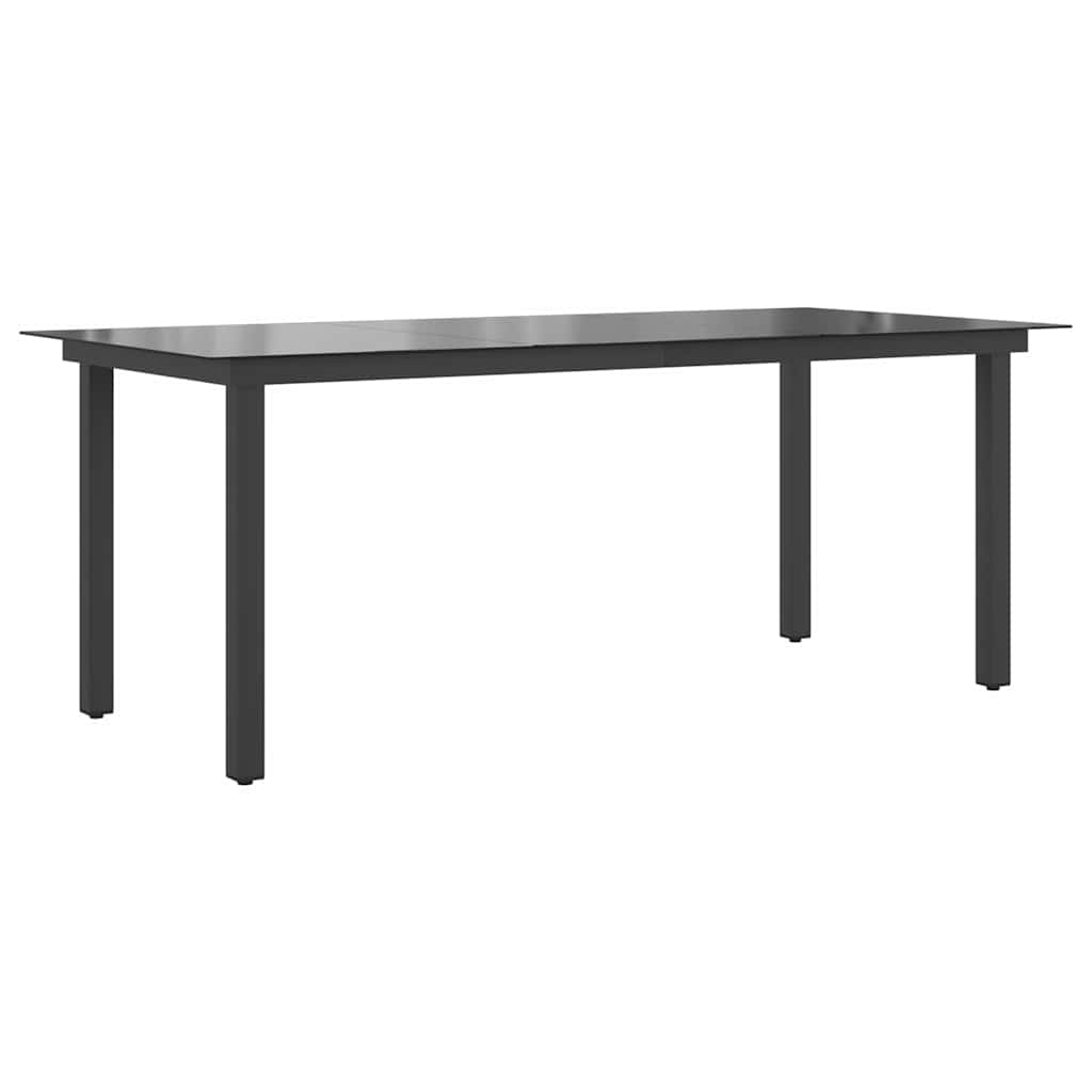 42789 vidaXL Garden Table Black 190x90x74 cm Aluminium and Glass