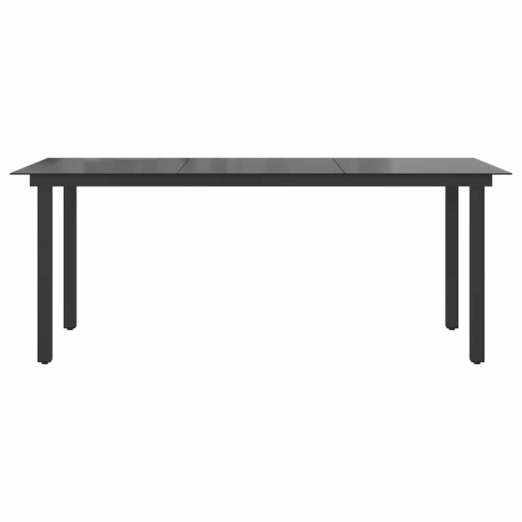 42789 vidaXL Garden Table Black 190x90x74 cm Aluminium and Glass