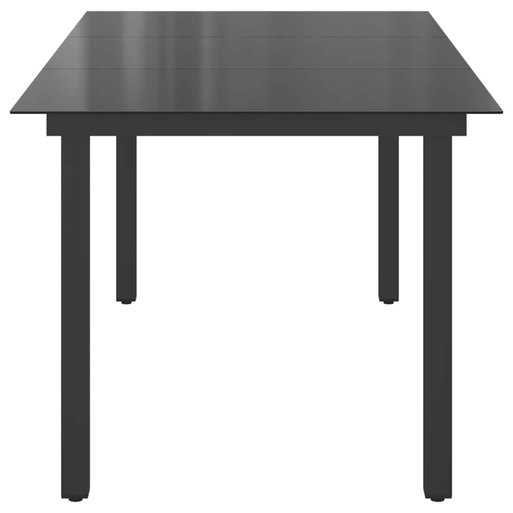 42789 vidaXL Garden Table Black 190x90x74 cm Aluminium and Glass