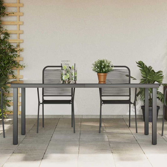 42789 vidaXL Garden Table Black 190x90x74 cm Aluminium and Glass