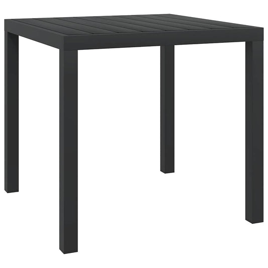 vidaXL Garden Table Black 80x80x74 cm Aluminium and WPC