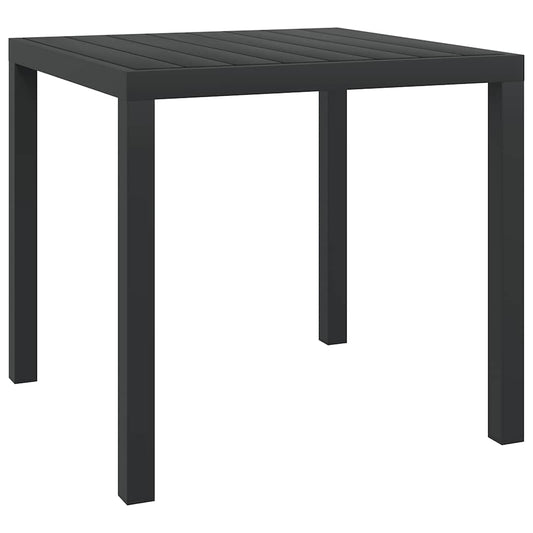 42790 vidaXL Garden Table Black 80x80x74 cm Aluminium and WPC