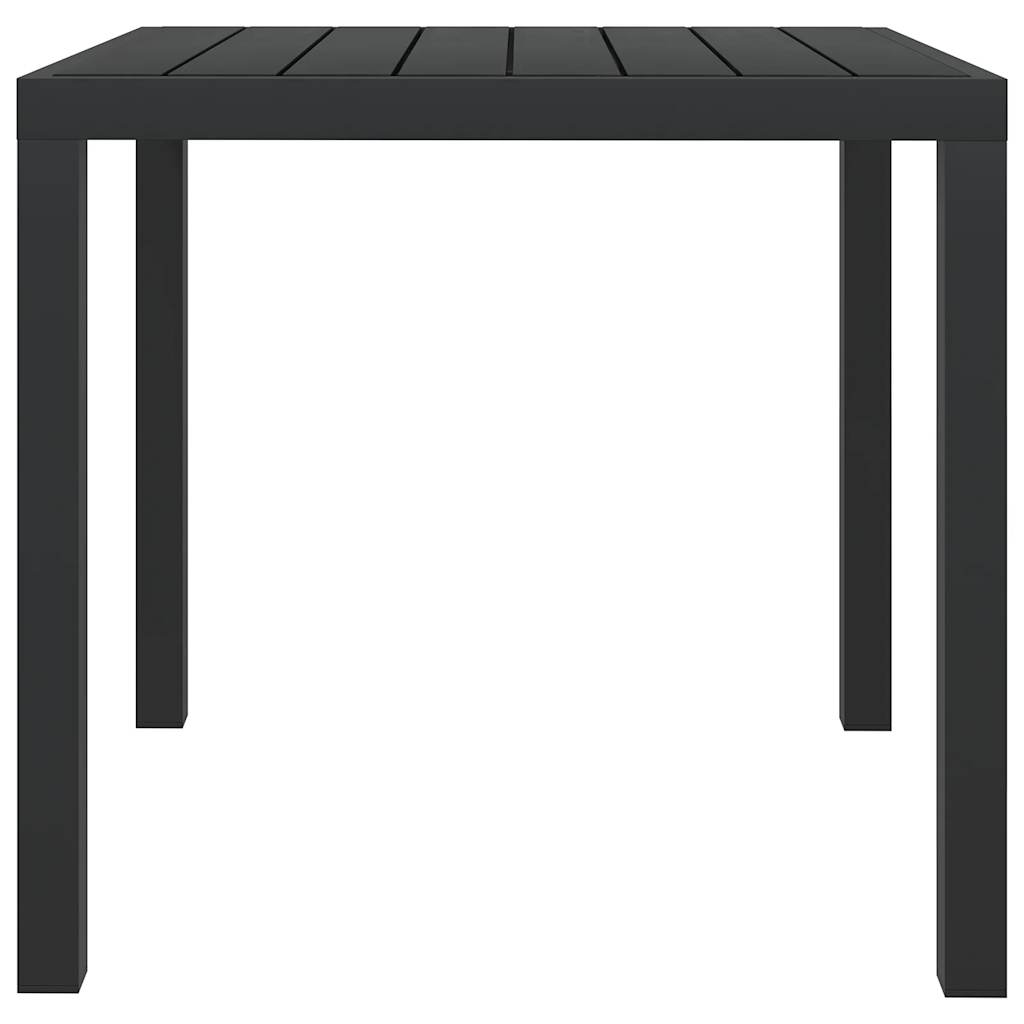 vidaXL Garden Table Black 80x80x74 cm Aluminium and WPC