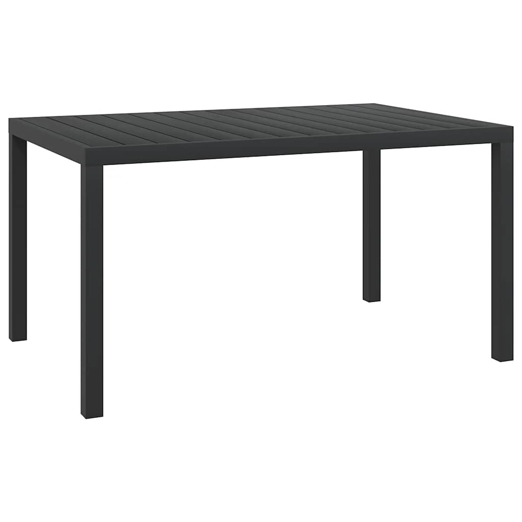42791 vidaXL Garden Table Black 150x90x74 cm Aluminium and WPC