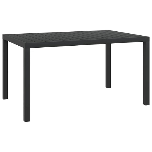 42791 vidaXL Garden Table Black 150x90x74 cm Aluminium and WPC