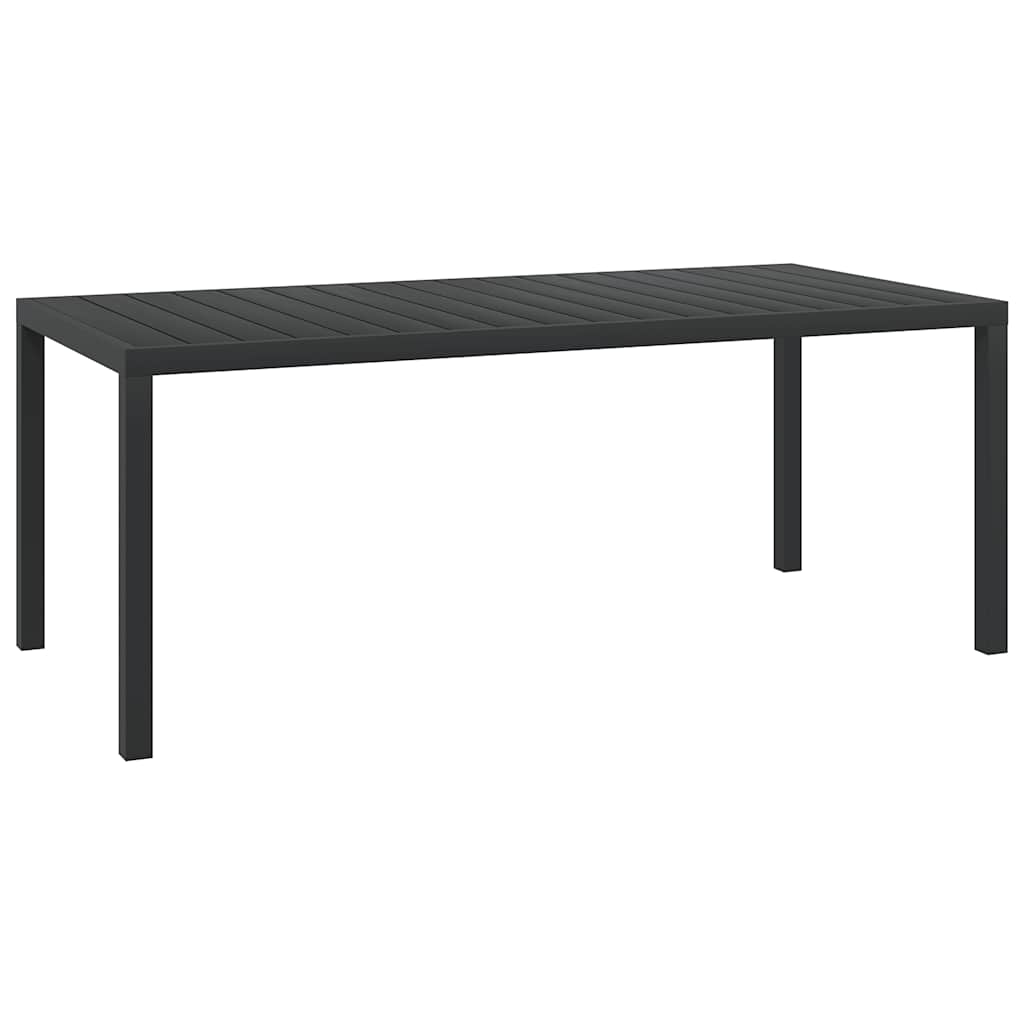 42792 vidaXL Garden Table Black 185x90x74 cm Aluminium and WPC