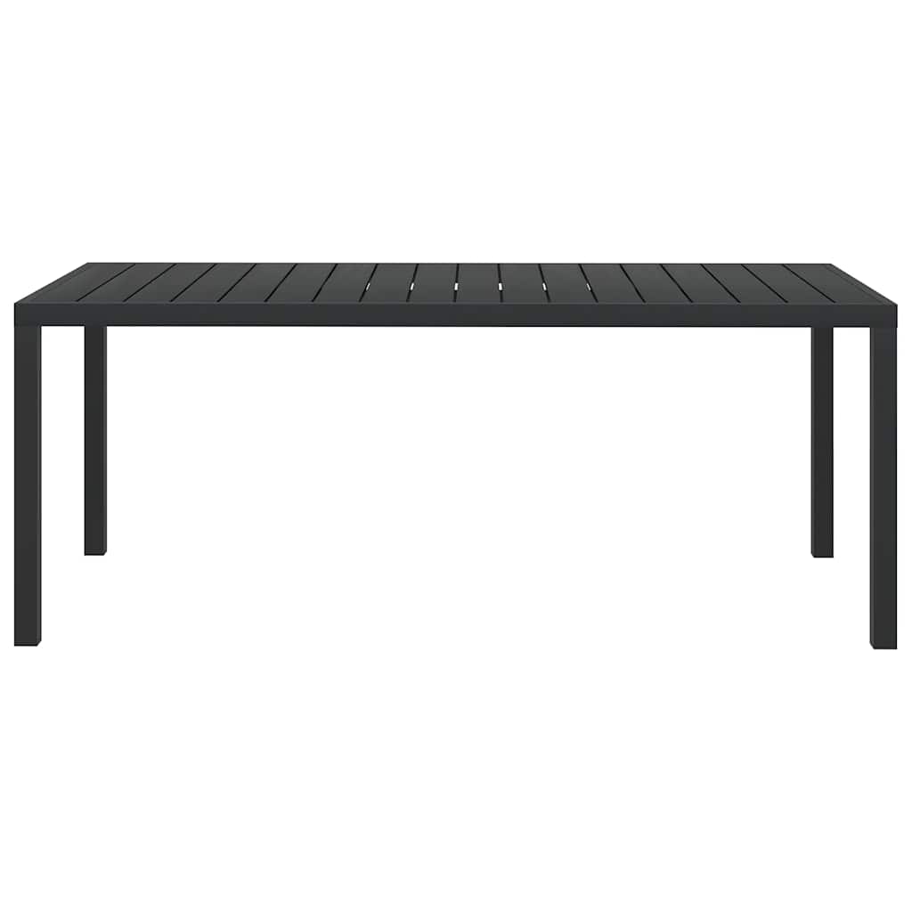42792 vidaXL Garden Table Black 185x90x74 cm Aluminium and WPC