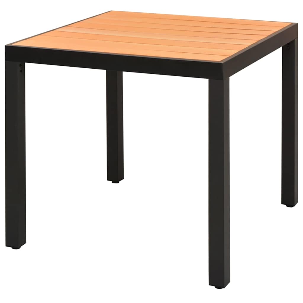 42793 vidaXL Garden Table Brown 80x80x74 cm Aluminium and WPC