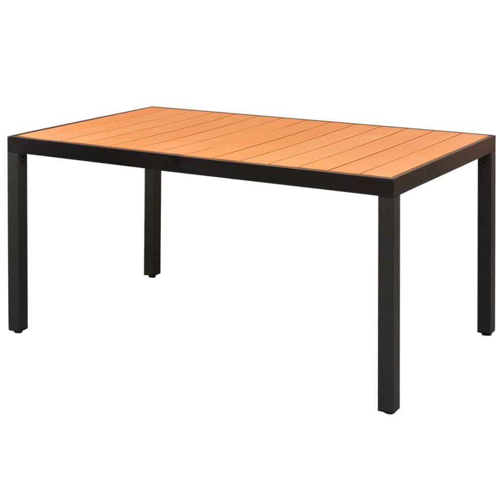 vidaXL Garden Table Brown 150x90x74 cm Aluminium and WPC