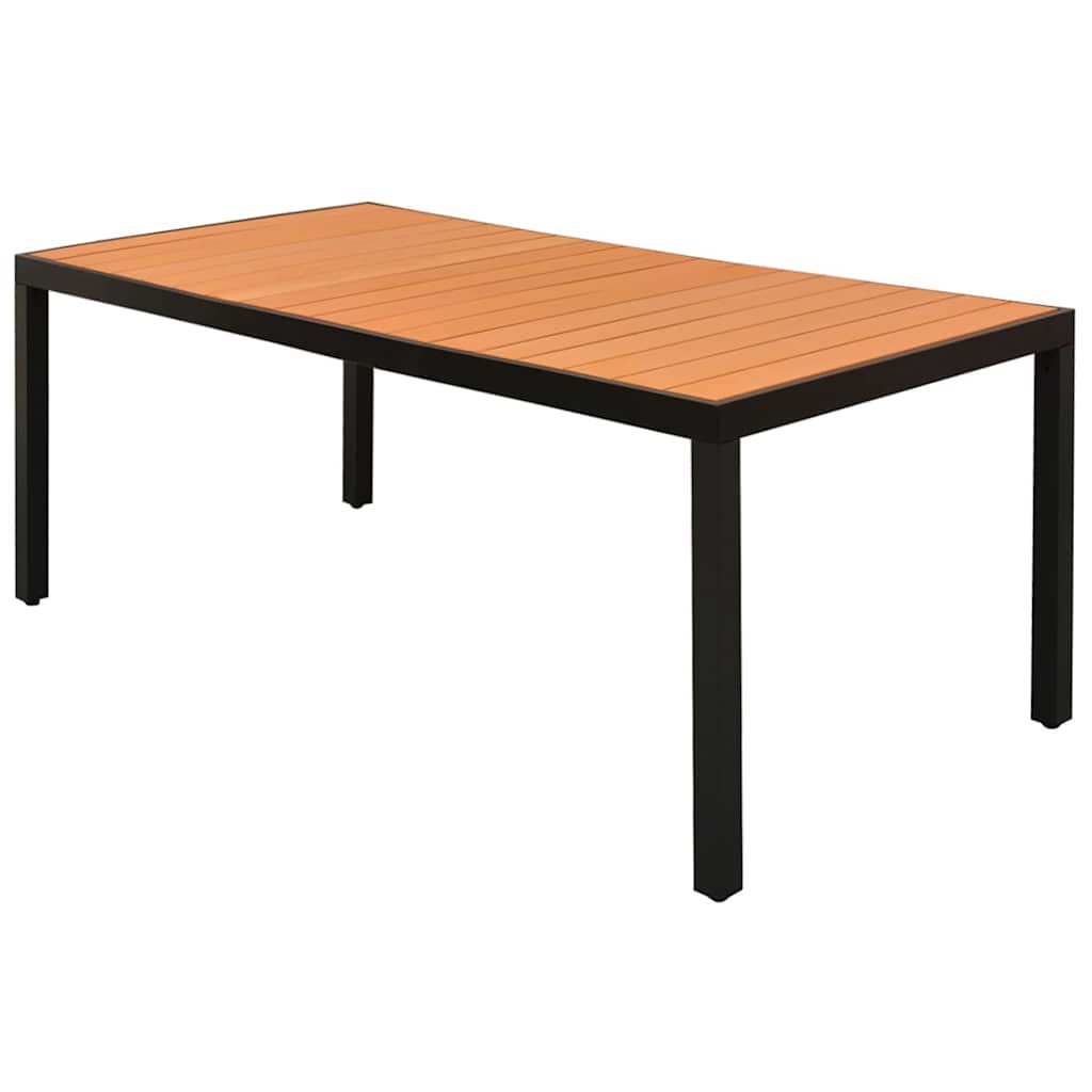 42795 vidaXL Garden Table Brown 185x90x74 cm Aluminium and WPC