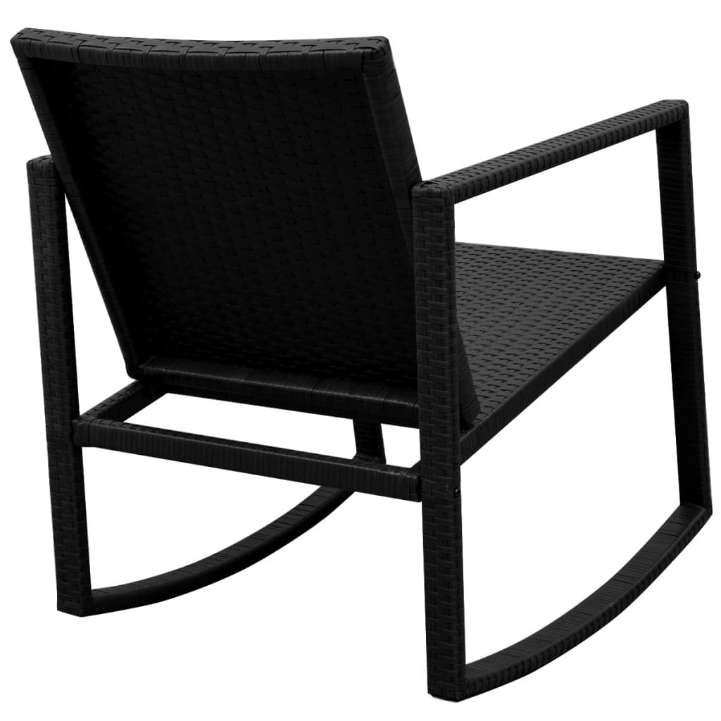 Patio Furniture | Black | Powder-coated steel, PE rattan, Glass | Medium