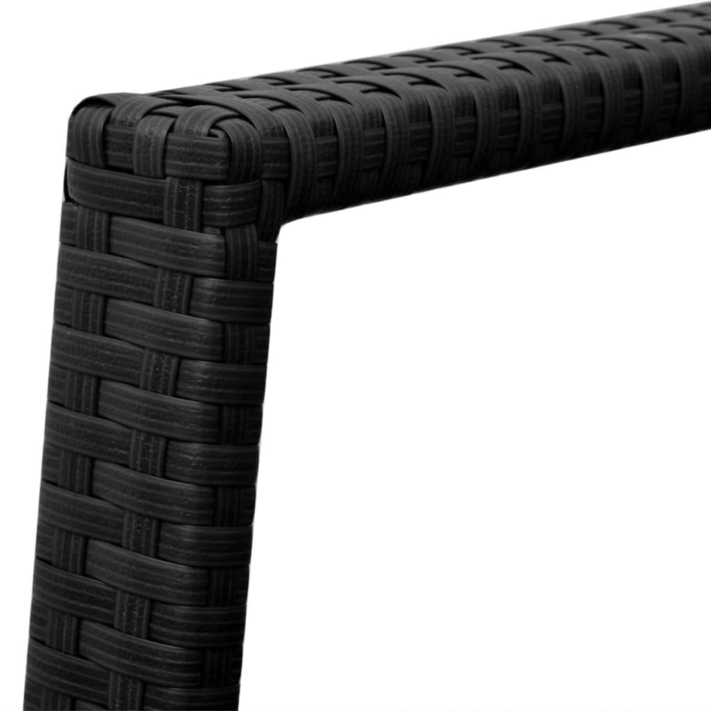 Patio Furniture | Black | Powder-coated steel, PE rattan, Glass | Medium