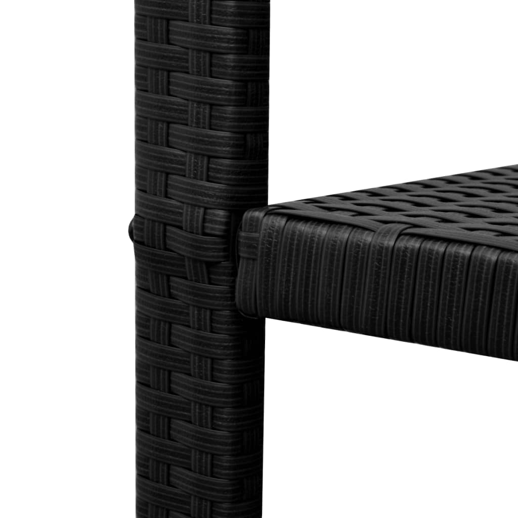 Patio Furniture | Black | Powder-coated steel, PE rattan, Glass | Medium