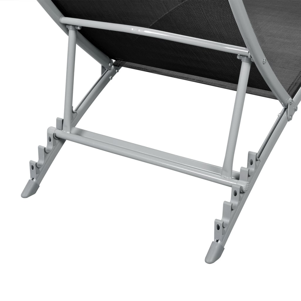Sunlounger | Black | Steel | Durable | Sun Lounger | Waveform | Modern