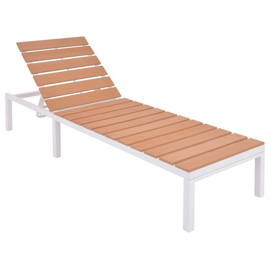 Sun Lounger Aluminium and WPC Brown
