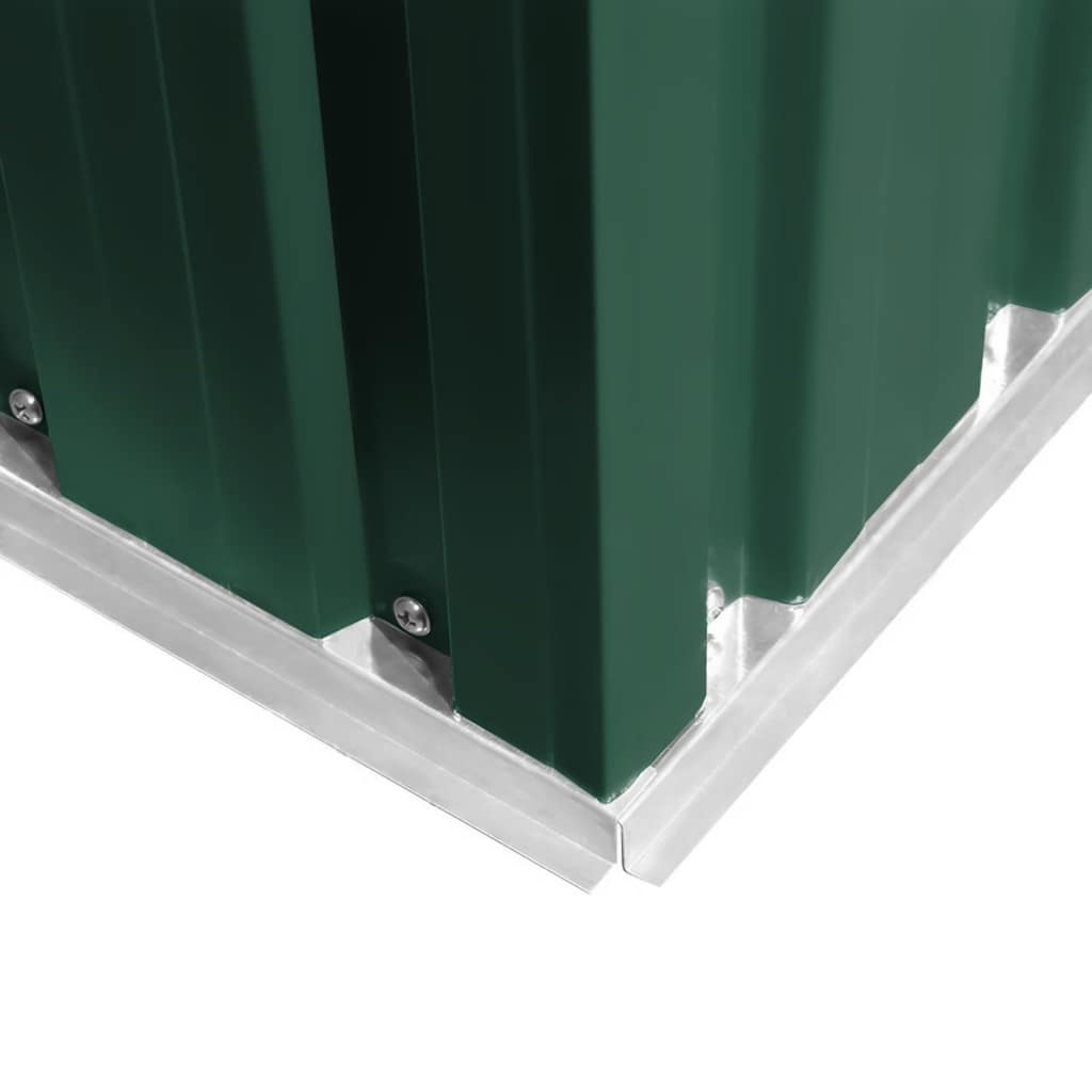 Garden Storage Shed Green Metal 204x132x186 cm