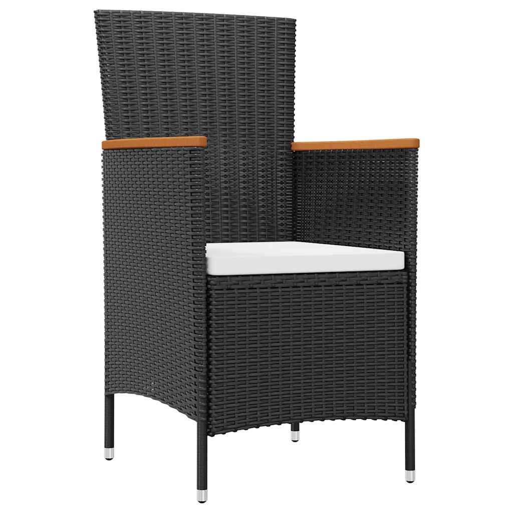 42913 vidaXL 7 Piece Outdoor Dining Set with Cushions Poly Rattan