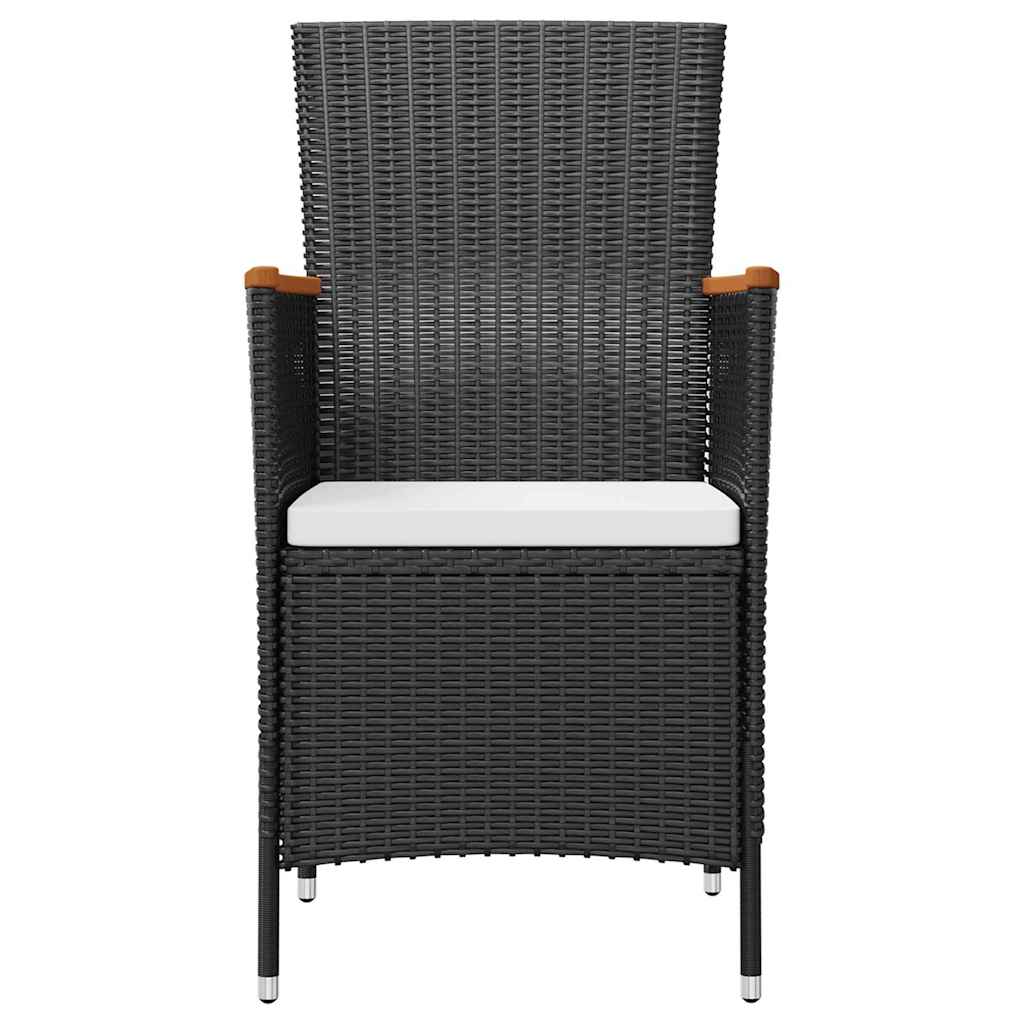 42913 vidaXL 7 Piece Outdoor Dining Set with Cushions Poly Rattan