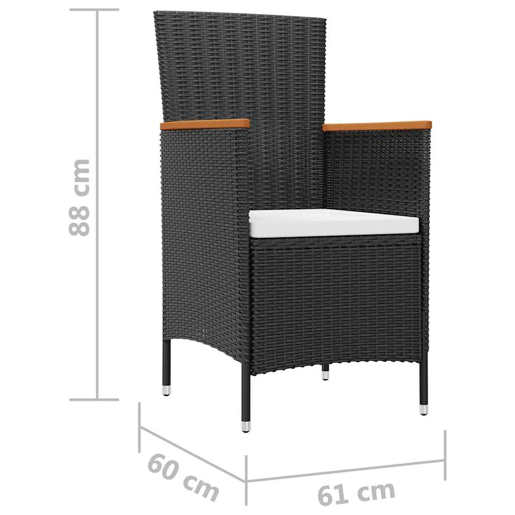 42913 vidaXL 7 Piece Outdoor Dining Set with Cushions Poly Rattan
