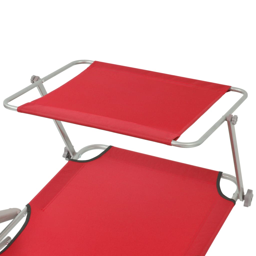 Sunlounger | Red | Powder-coated steel, Polyester fabric | One Size