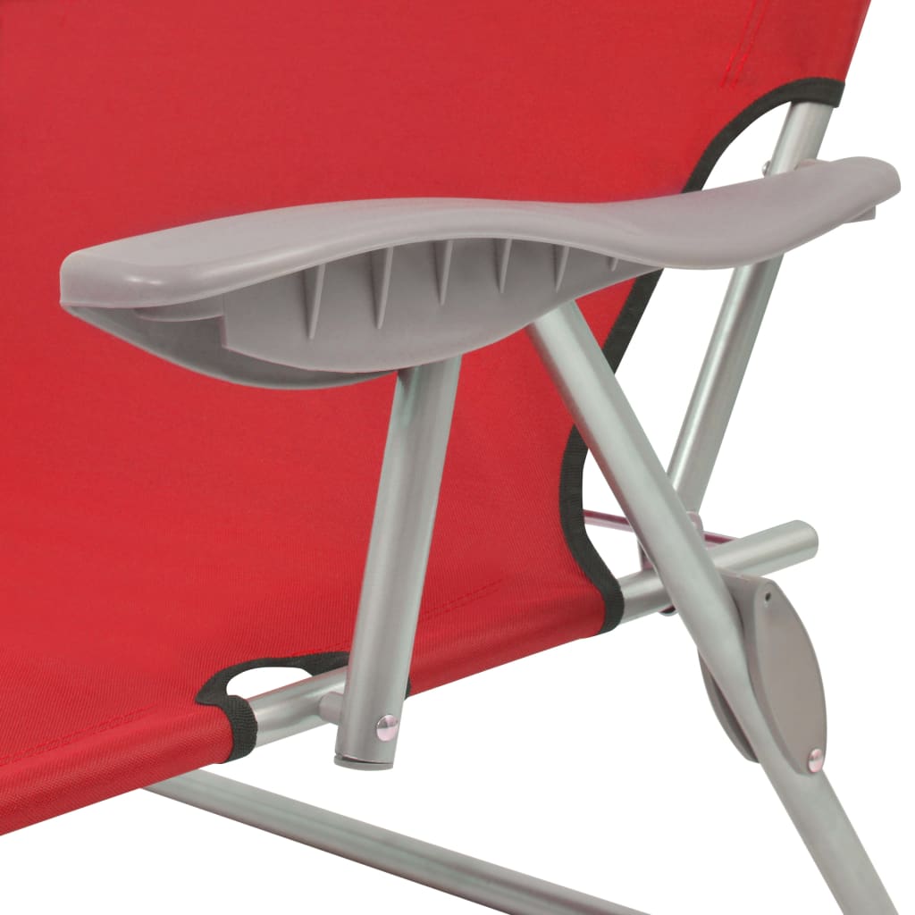 Sunlounger | Red | Powder-coated steel, Polyester fabric | One Size