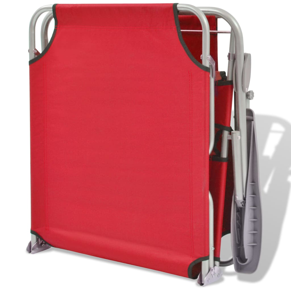 Sunlounger | Red | Powder-coated steel, Polyester fabric | One Size