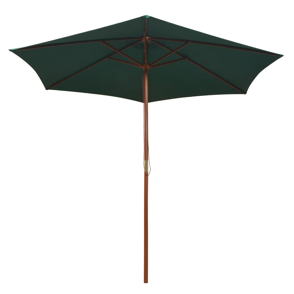 vidaXL Garden Parasol 270x270 cm Wooden Pole Green