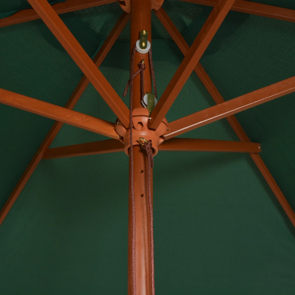 vidaXL Garden Parasol 270x270 cm Wooden Pole Green